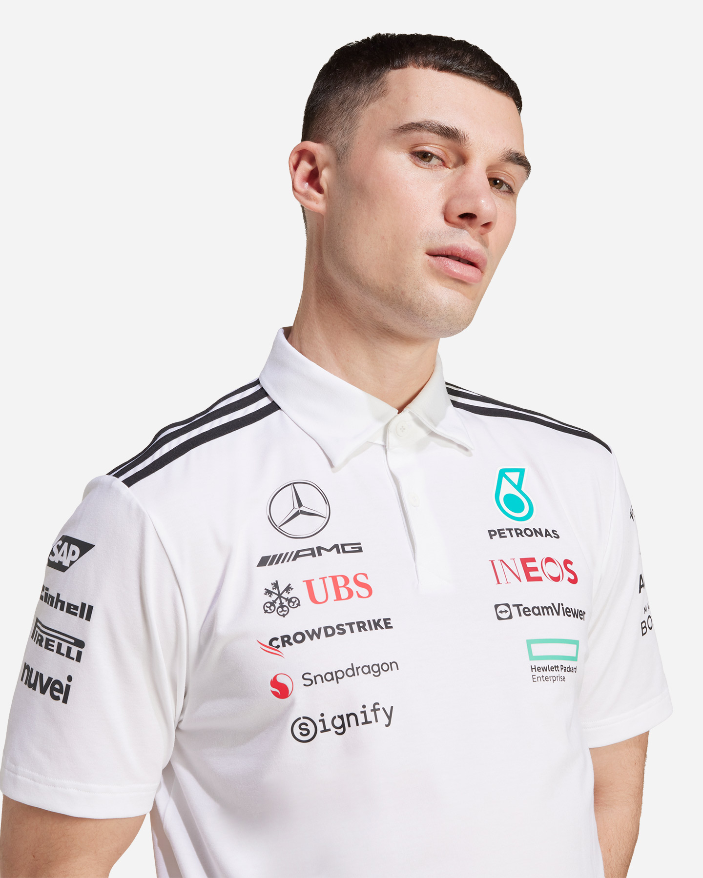 Polo ADIDAS MERCEDES TM M - Bianco - 4 | Cisalfa Sport