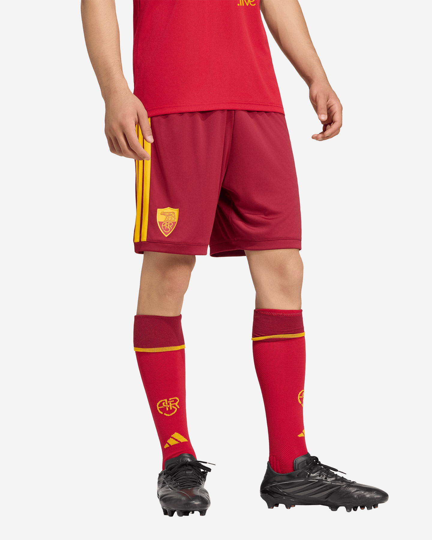 Pantaloncini calcio ufficiali ADIDAS AS ROMA HOME 26-27 M - Rosso - 1 | Cisalfa Sport
