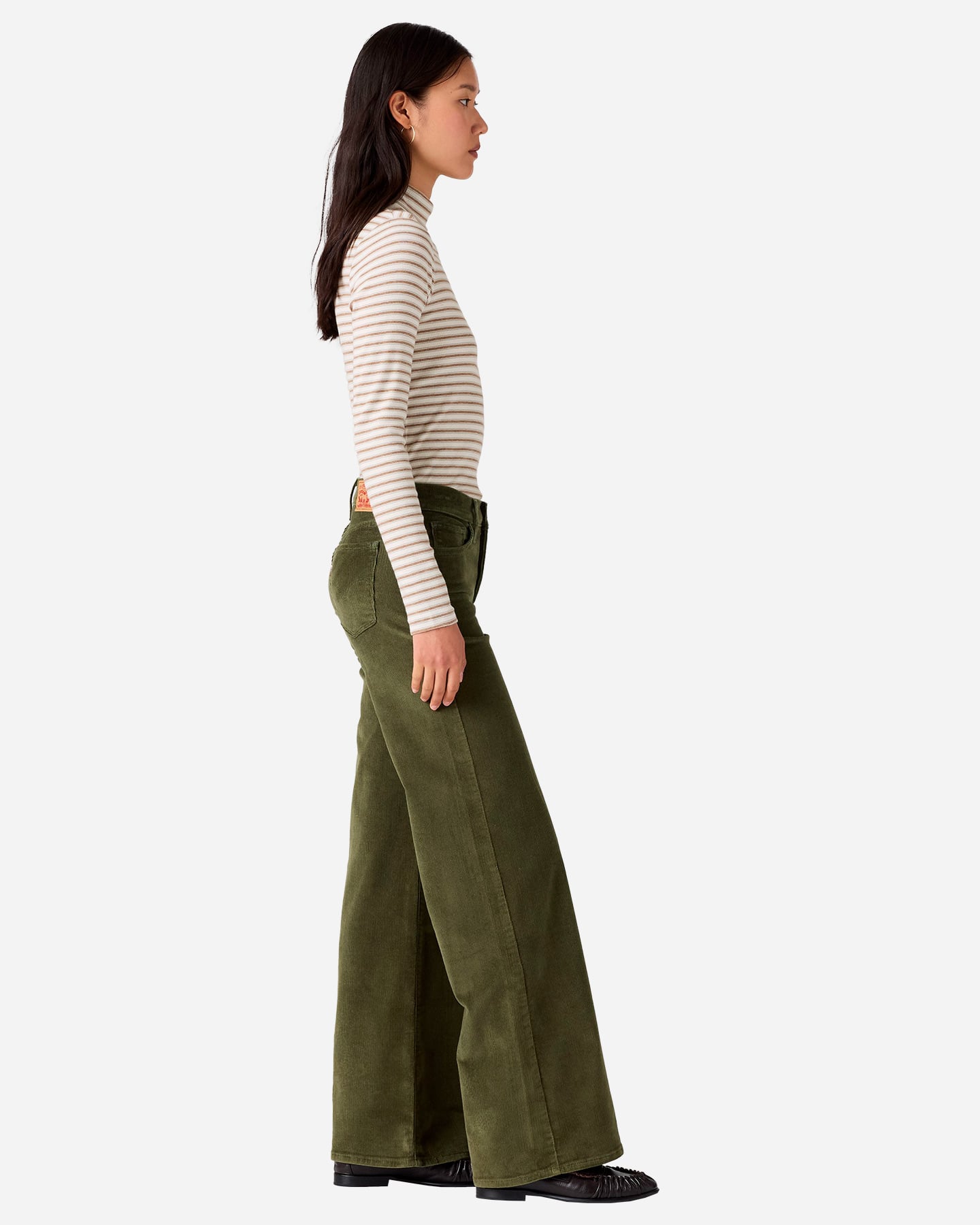 Pantalone LEVI'S WIDE LEG CORDUROY W - Verde - 5 | Cisalfa Sport