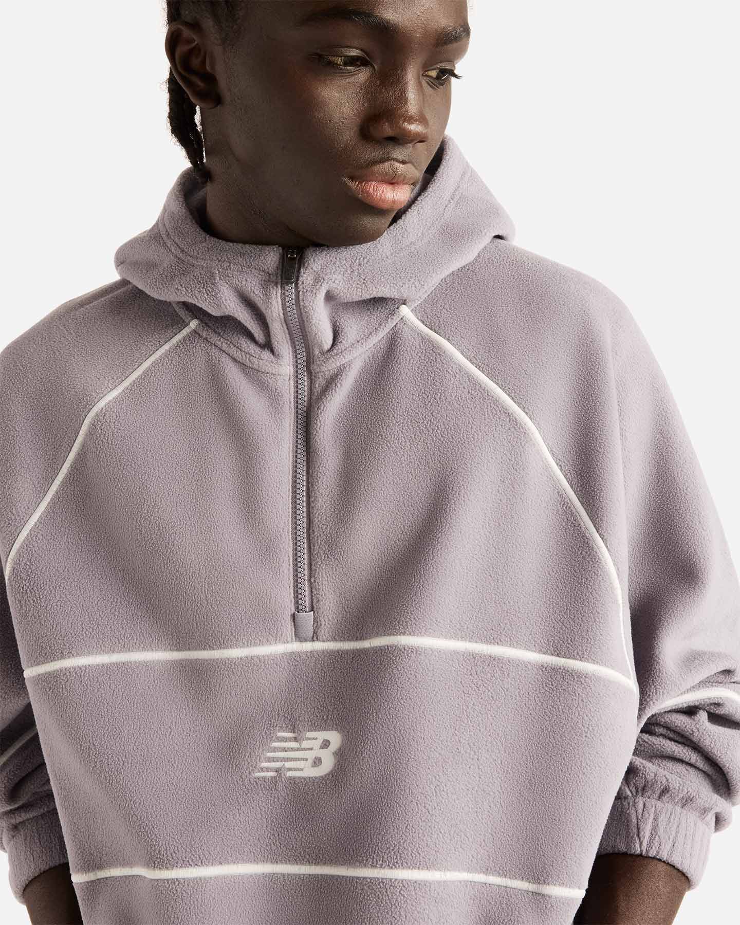 Felpa NEW BALANCE POLAR FLEECE H-ZIP M - Grigio - 3 | Cisalfa Sport