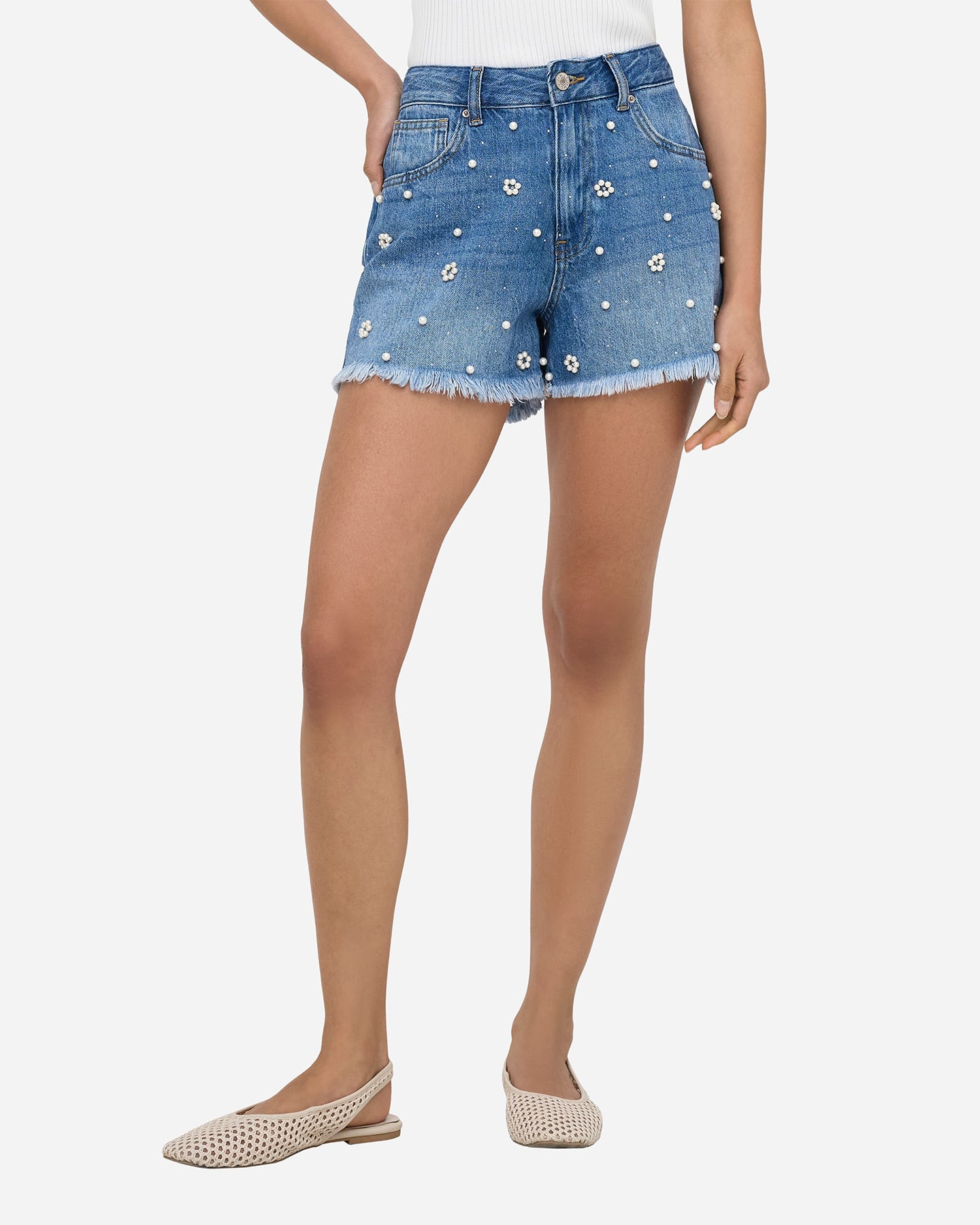 Short ONLY ZUMA PERLE E STRASS W - Denim - 2 | Cisalfa Sport