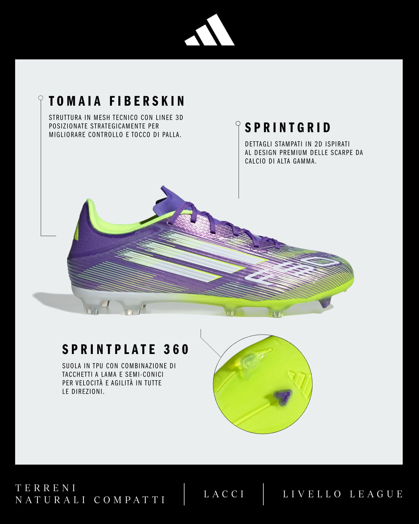 Scarpe calcio ADIDAS F50 LEAGUE FG-MG M - Color mix - 1 | Cisalfa Sport