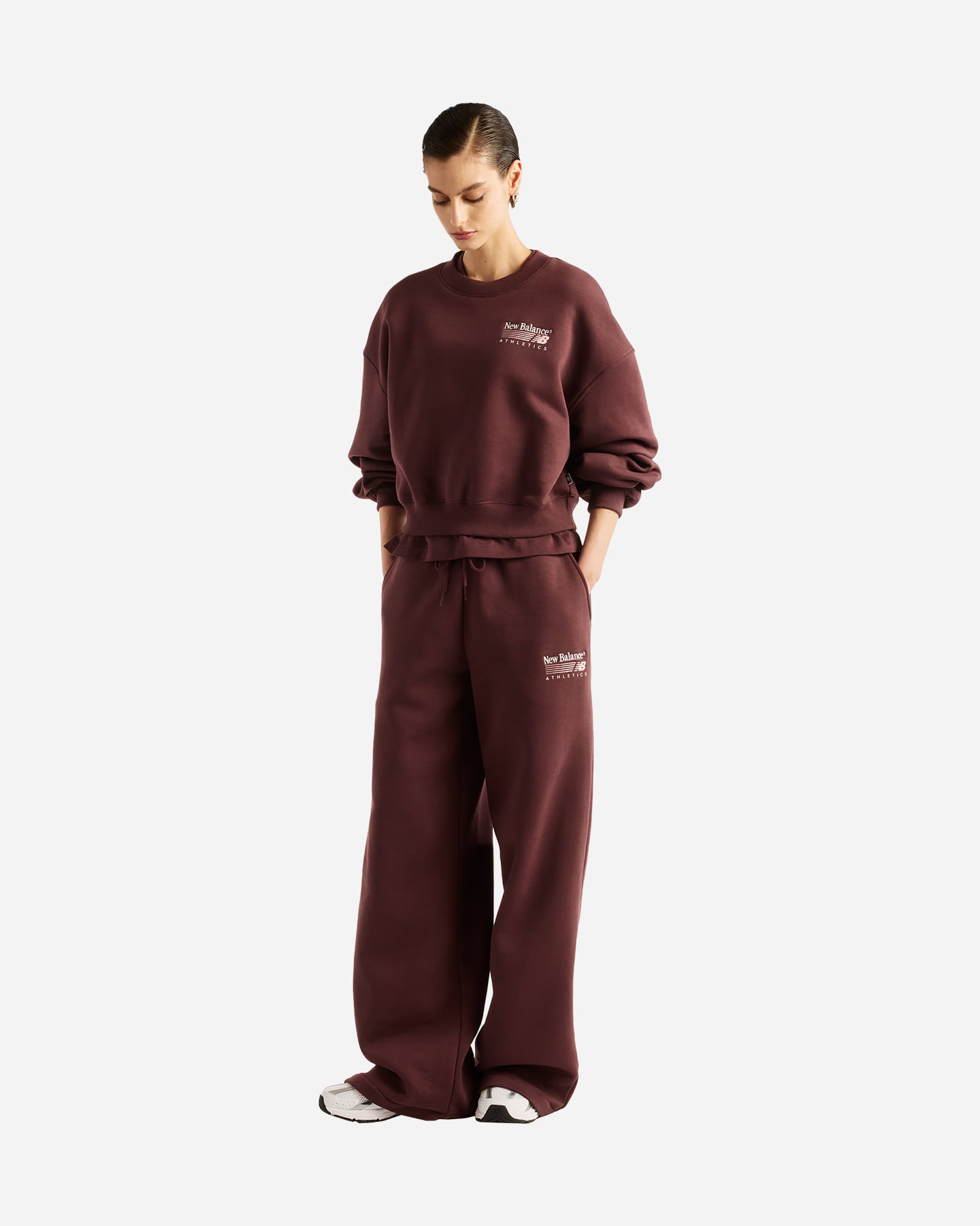 Felpa NEW BALANCE TRACKSIDE BIG LOGO W - Rosso - 2 | Cisalfa Sport