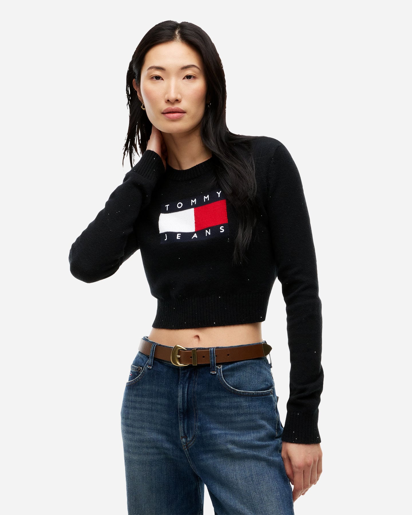 Maglione TOMMY HILFIGER SPARKLE FLAG W - Nero - 1 | Cisalfa Sport