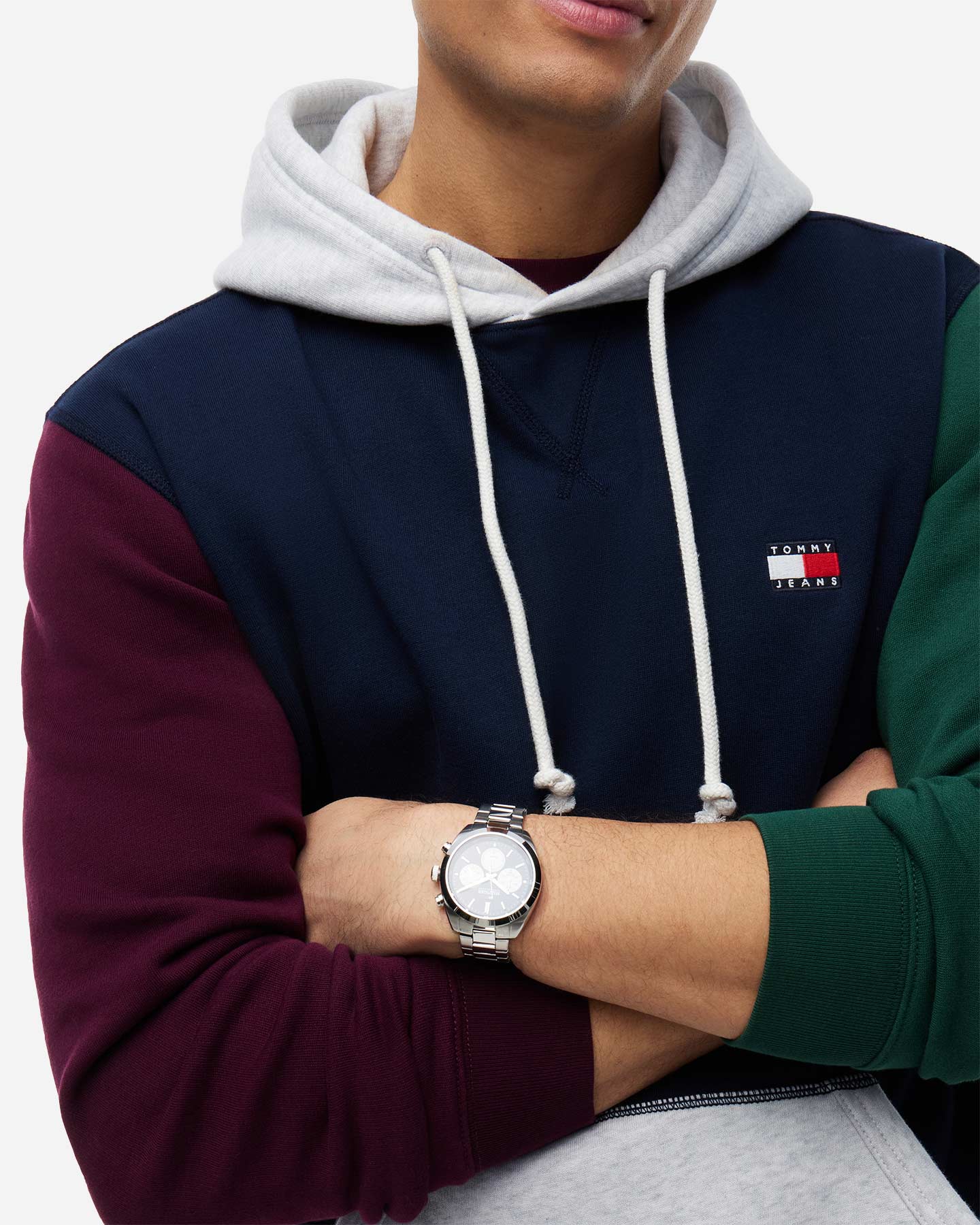 Felpa TOMMY HILFIGER BADGE FLEECE COLOR BLOCK M - Blu - 4 | Cisalfa Sport