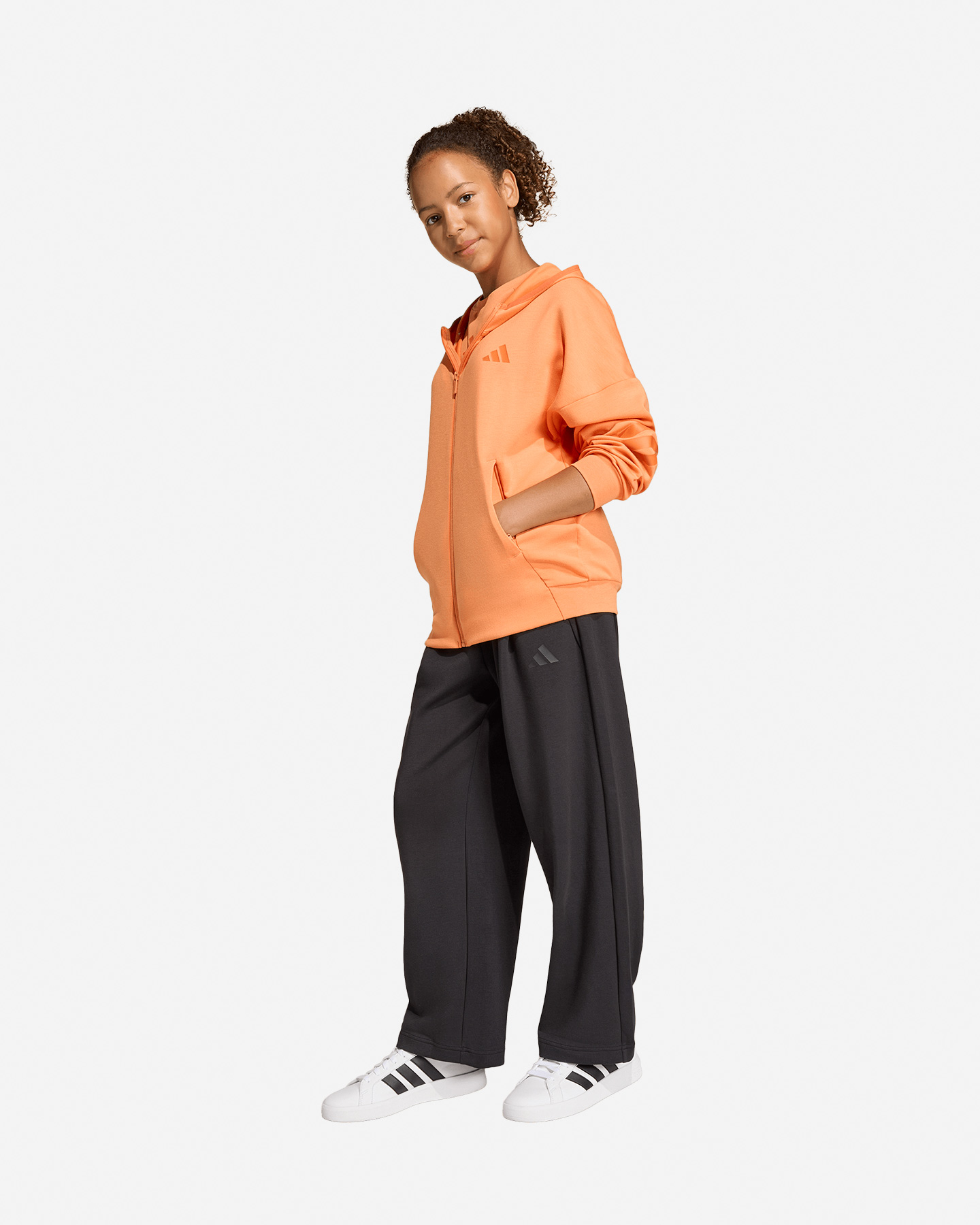 Felpa ADIDAS FUTURE ICONS 3STRIPES JR - Arancione - 3 | Cisalfa Sport