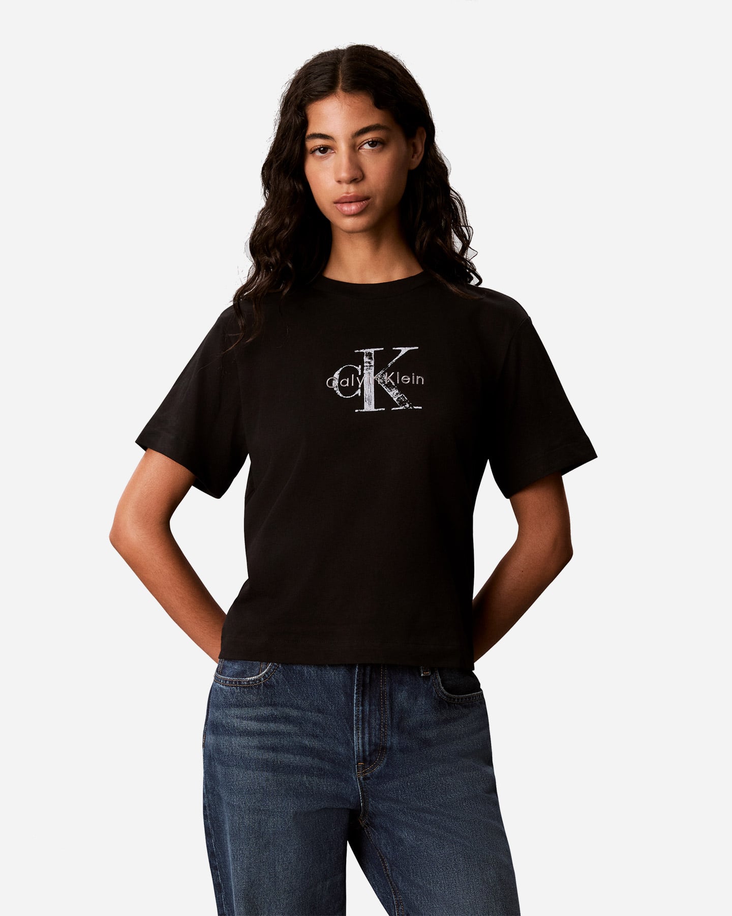 T-shirt CALVIN KLEIN JEANS BOXY LOGO W - Nero - 1 | Cisalfa Sport