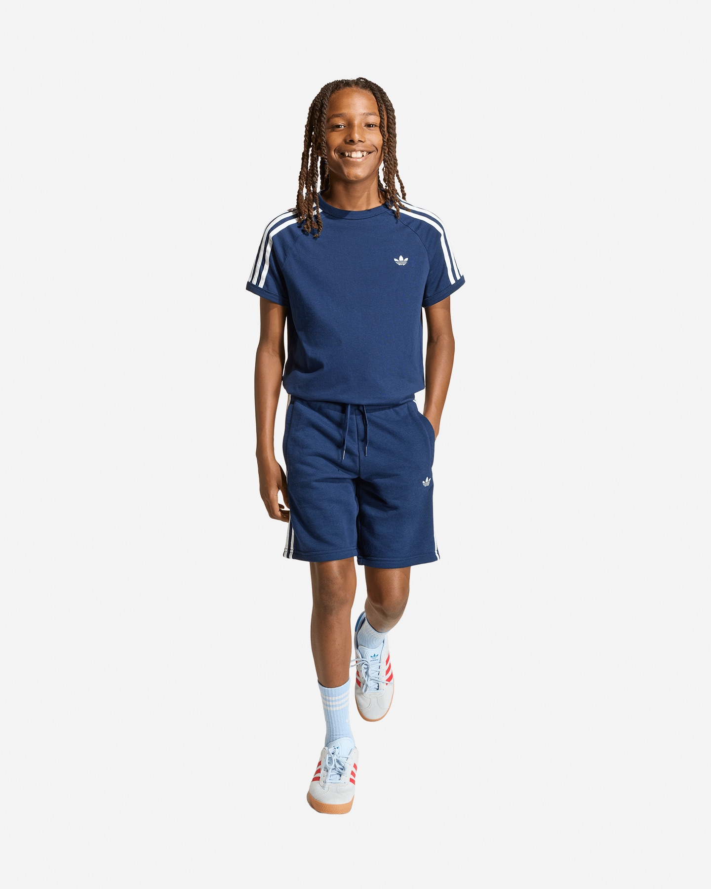 Pantaloncini ADIDAS 3STRIPES JR - Blu - 3 | Cisalfa Sport