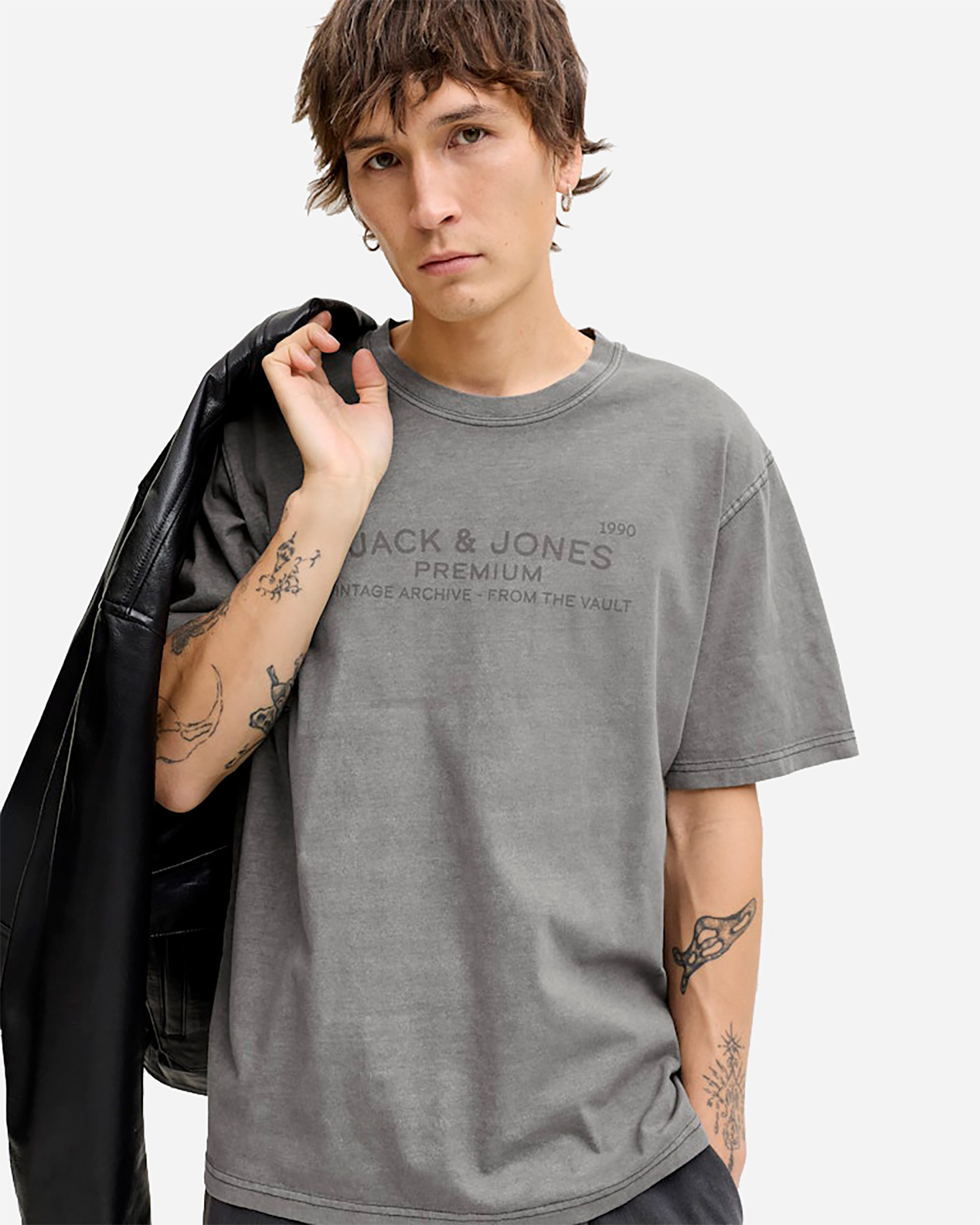 T-shirt JACK & JONES AIDEN M - Grigio - 4 | Cisalfa Sport