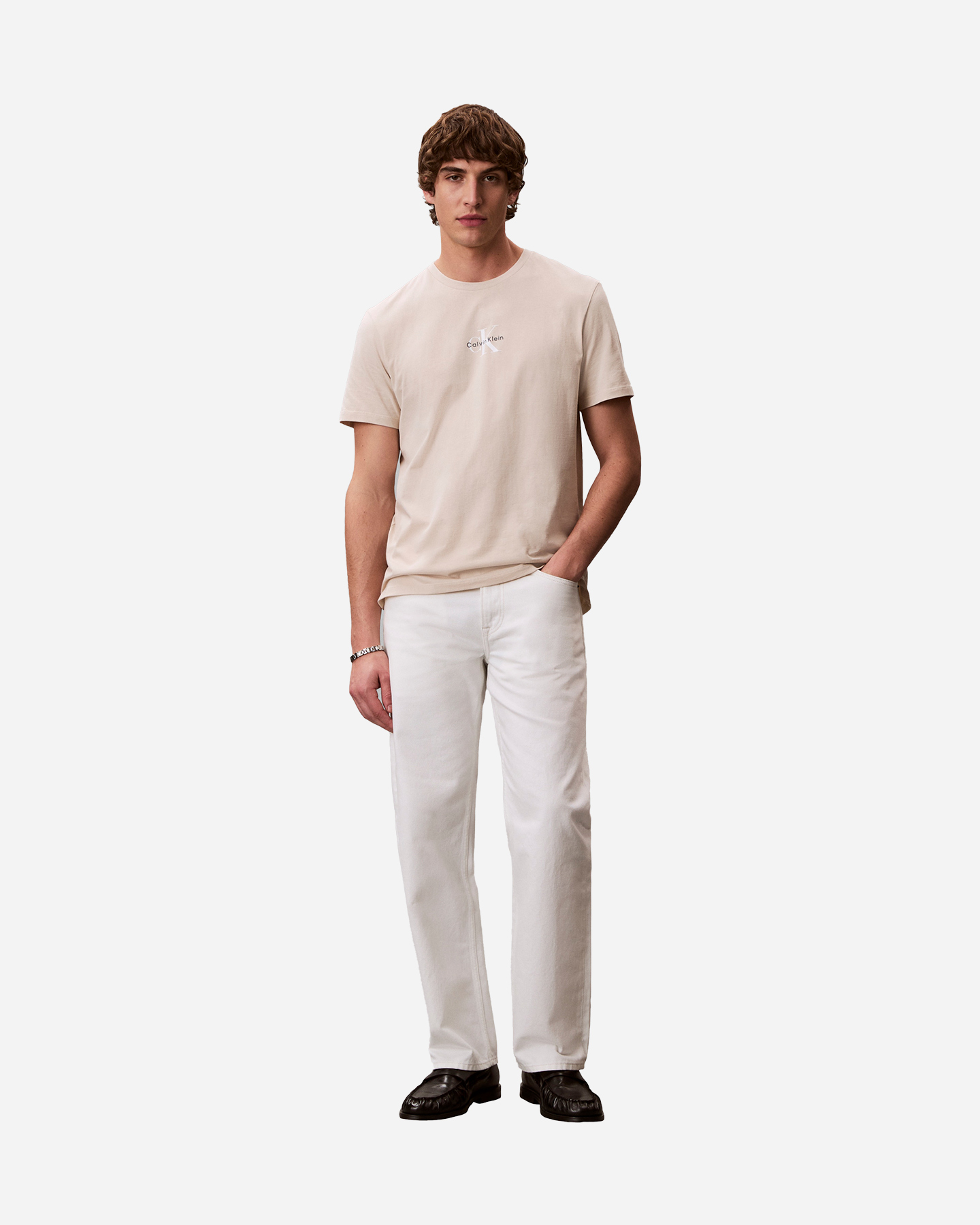 T-shirt CALVIN KLEIN JEANS MICRO MONOLOGO M - Beige - 3 | Cisalfa Sport