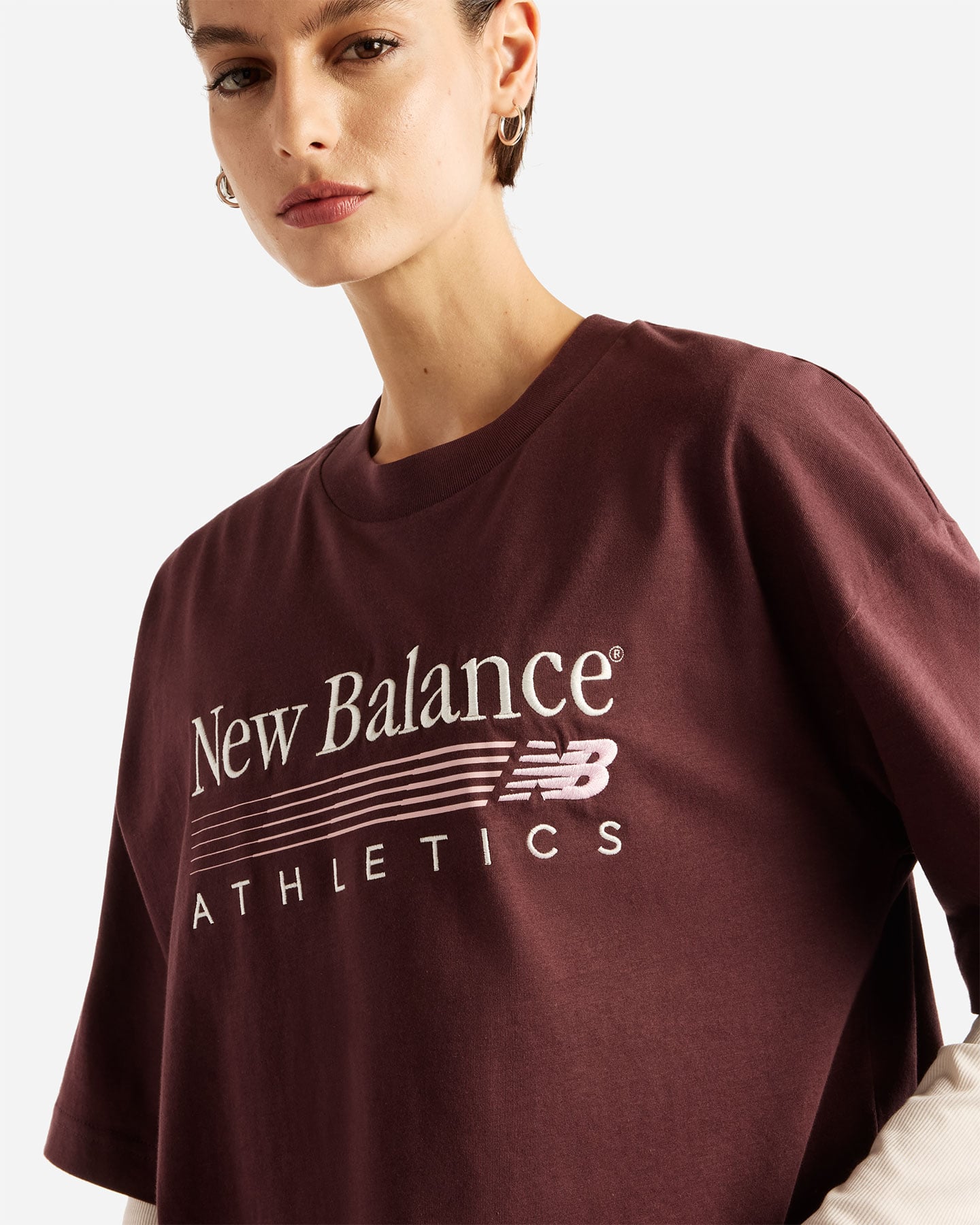 T-shirt NEW BALANCE OVERSIZE TRACKSIDE W - Rosso - 3 | Cisalfa Sport