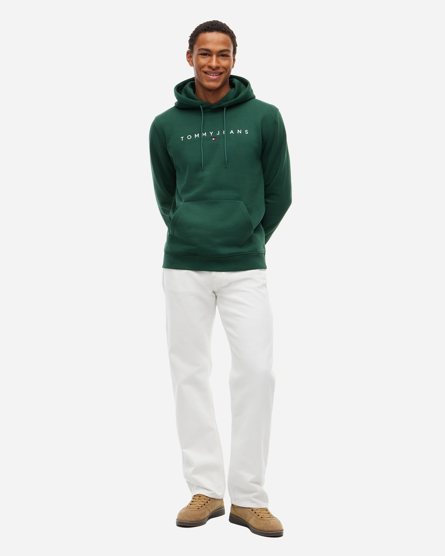 Felpa TOMMY HILFIGER LINEAR LOGO FLEECE M - Verde - 3 | Cisalfa Sport