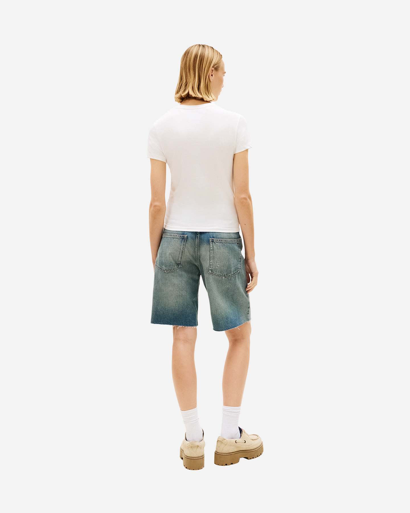 T-shirt TOMMY HILFIGER SLIM LINEAR LOGO W - Bianco - 3 | Cisalfa Sport