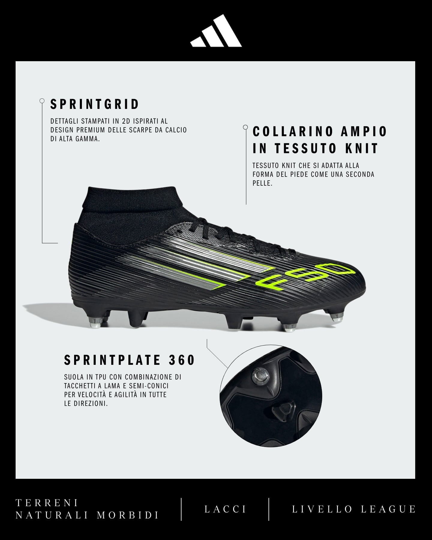 Scarpe calcio ADIDAS F50 LEAGUE MID SG M - Color mix - 1 | Cisalfa Sport