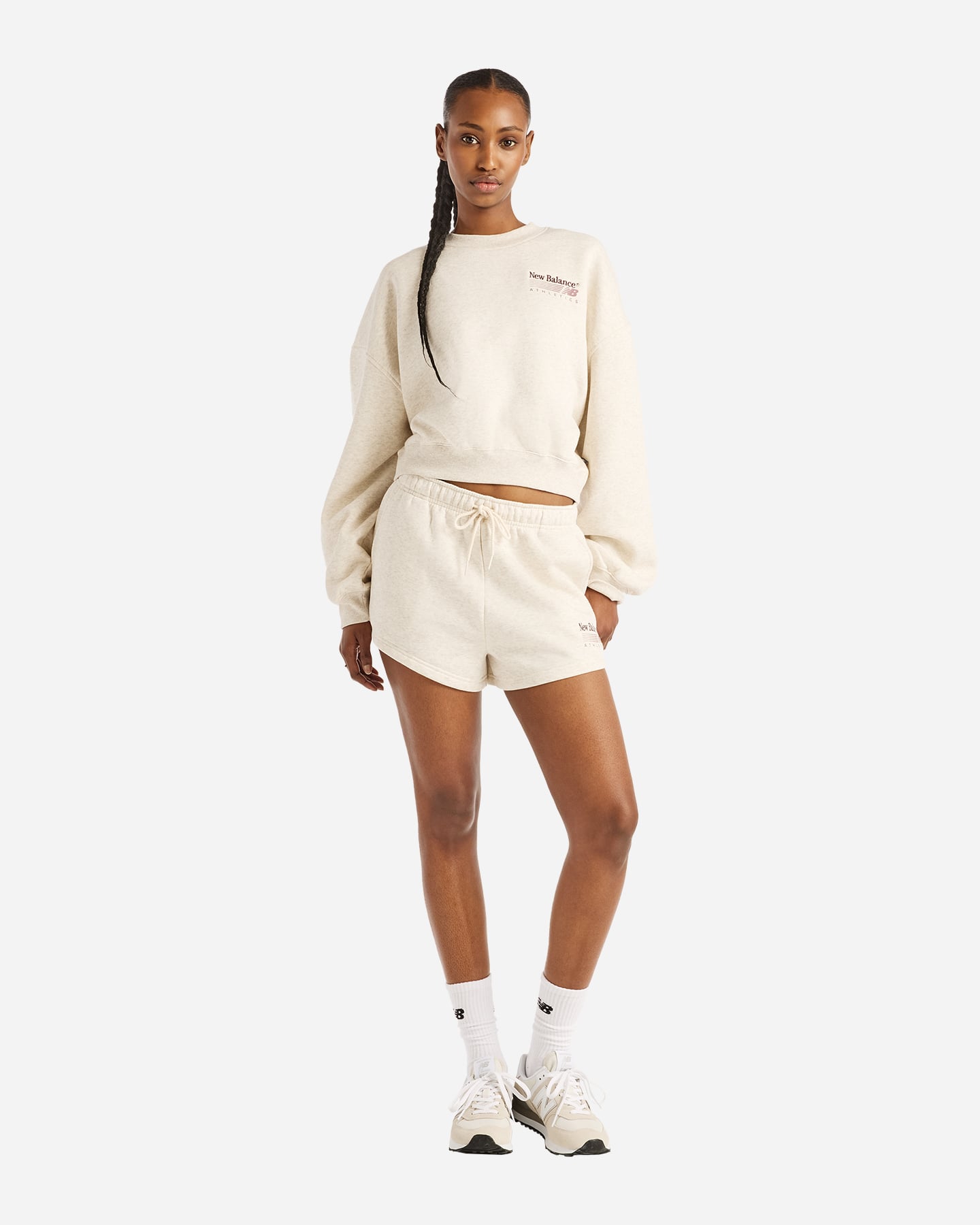 Felpa NEW BALANCE TRACKSIDE BIG LOGO W - Beige - 3 | Cisalfa Sport