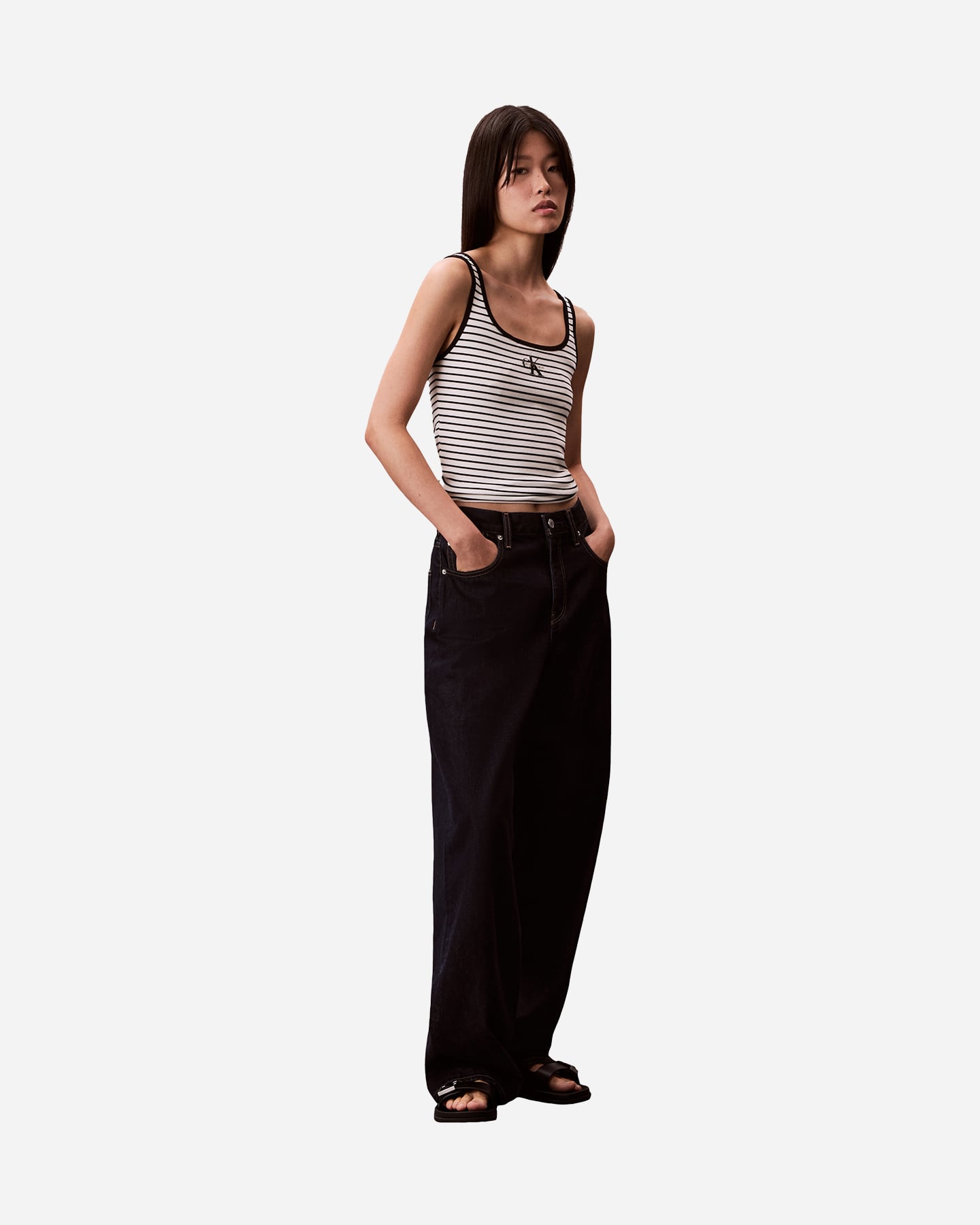 Canotta CALVIN KLEIN JEANS LOGO STRIPE W - Nero - 3 | Cisalfa Sport