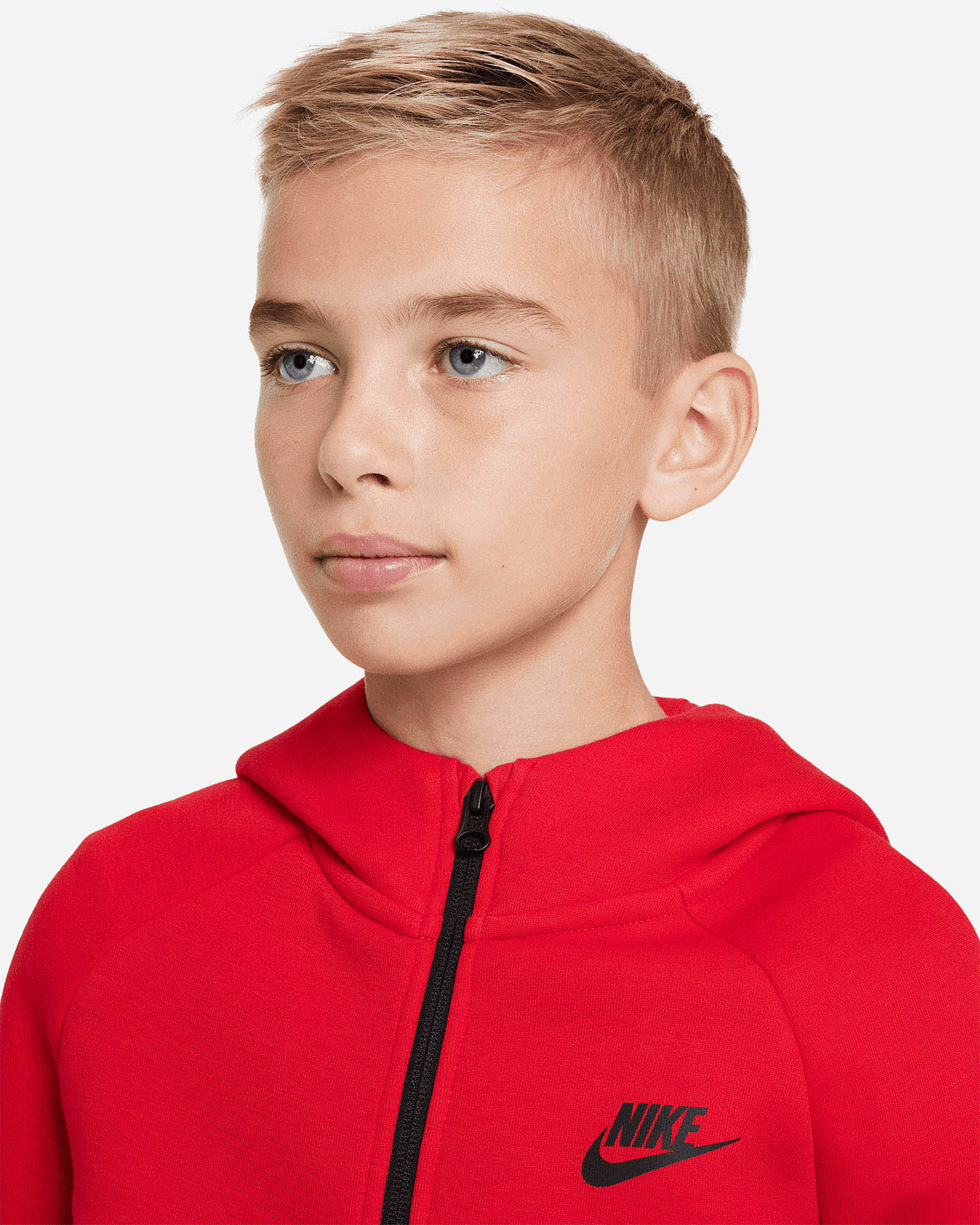 Felpa NIKE TECH FLEECE 2 JR - Rosso - 3 | Cisalfa Sport