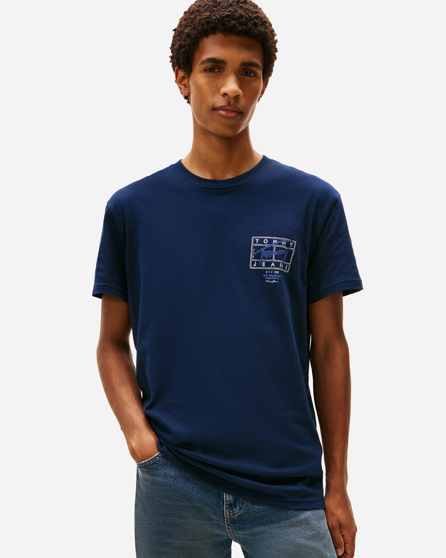 T-shirt TOMMY HILFIGER BACK LOGO M - Blu - 1 | Cisalfa Sport