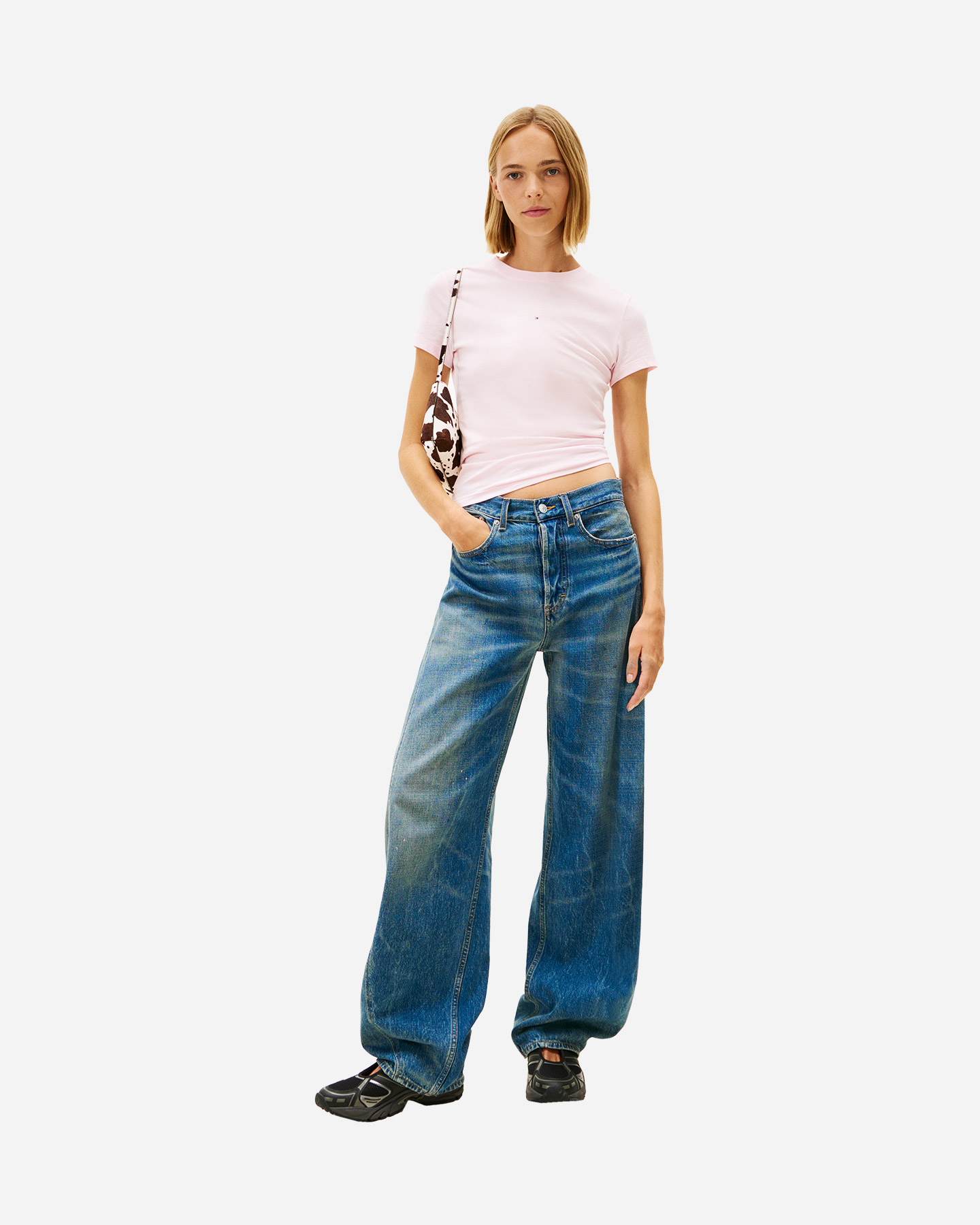 T-shirt TOMMY HILFIGER SLIM MULTI LINEAR W - Rosa - 2 | Cisalfa Sport