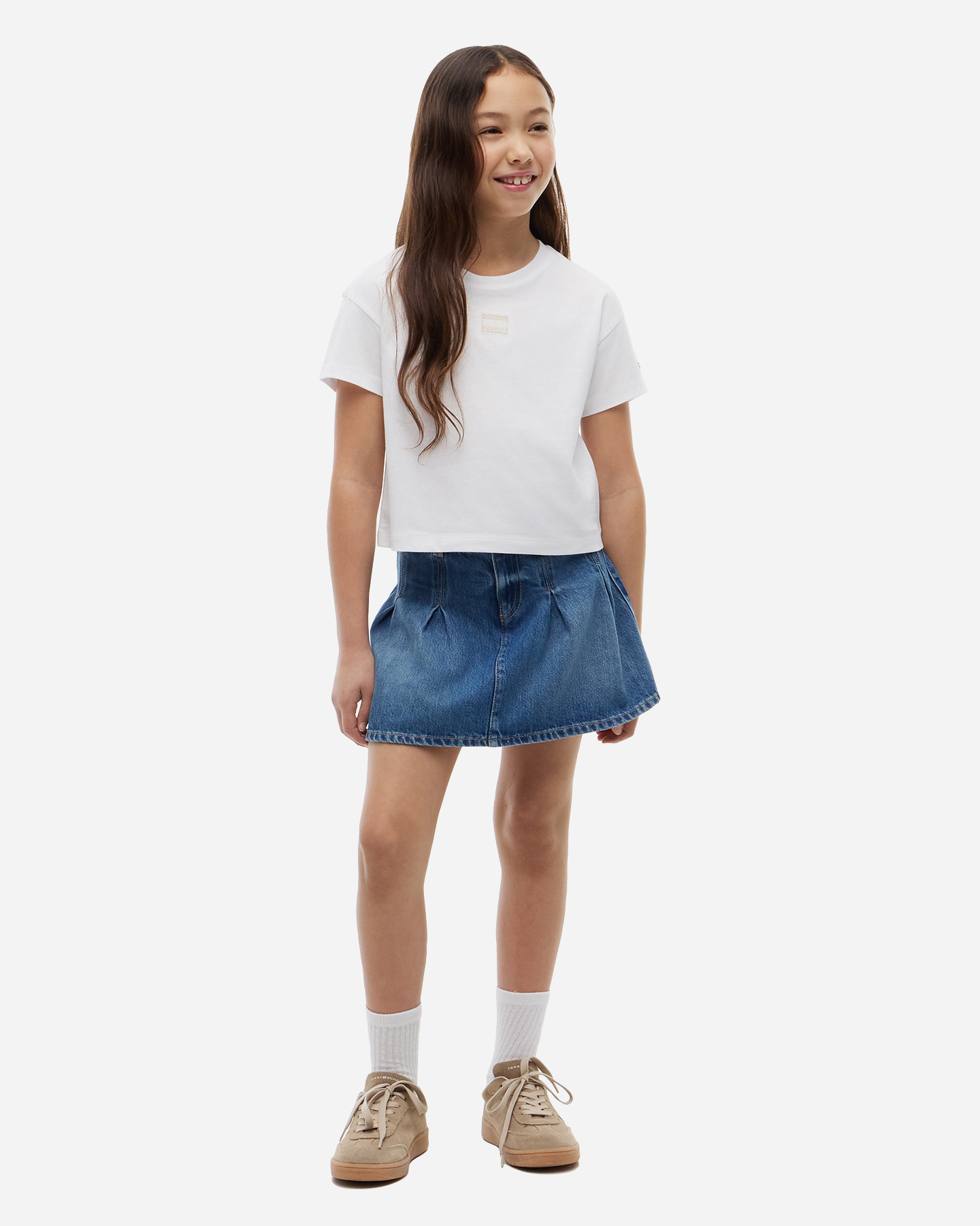 T-shirt TOMMY HILFIGER BOXY TONAL FLAG JR - Bianco - 3 | Cisalfa Sport