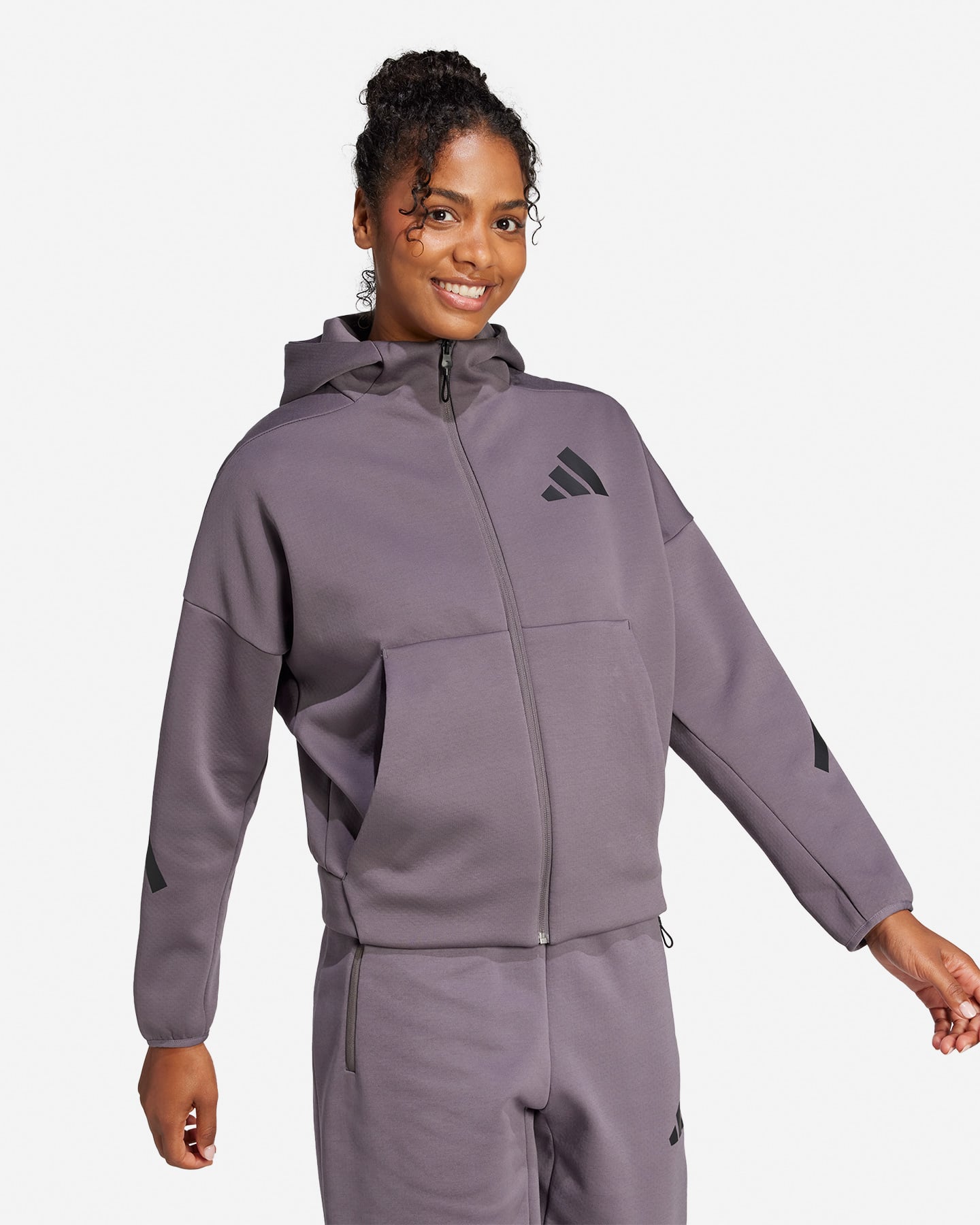 Felpa ADIDAS NEW ZNE W - Grigio - 3 | Cisalfa Sport