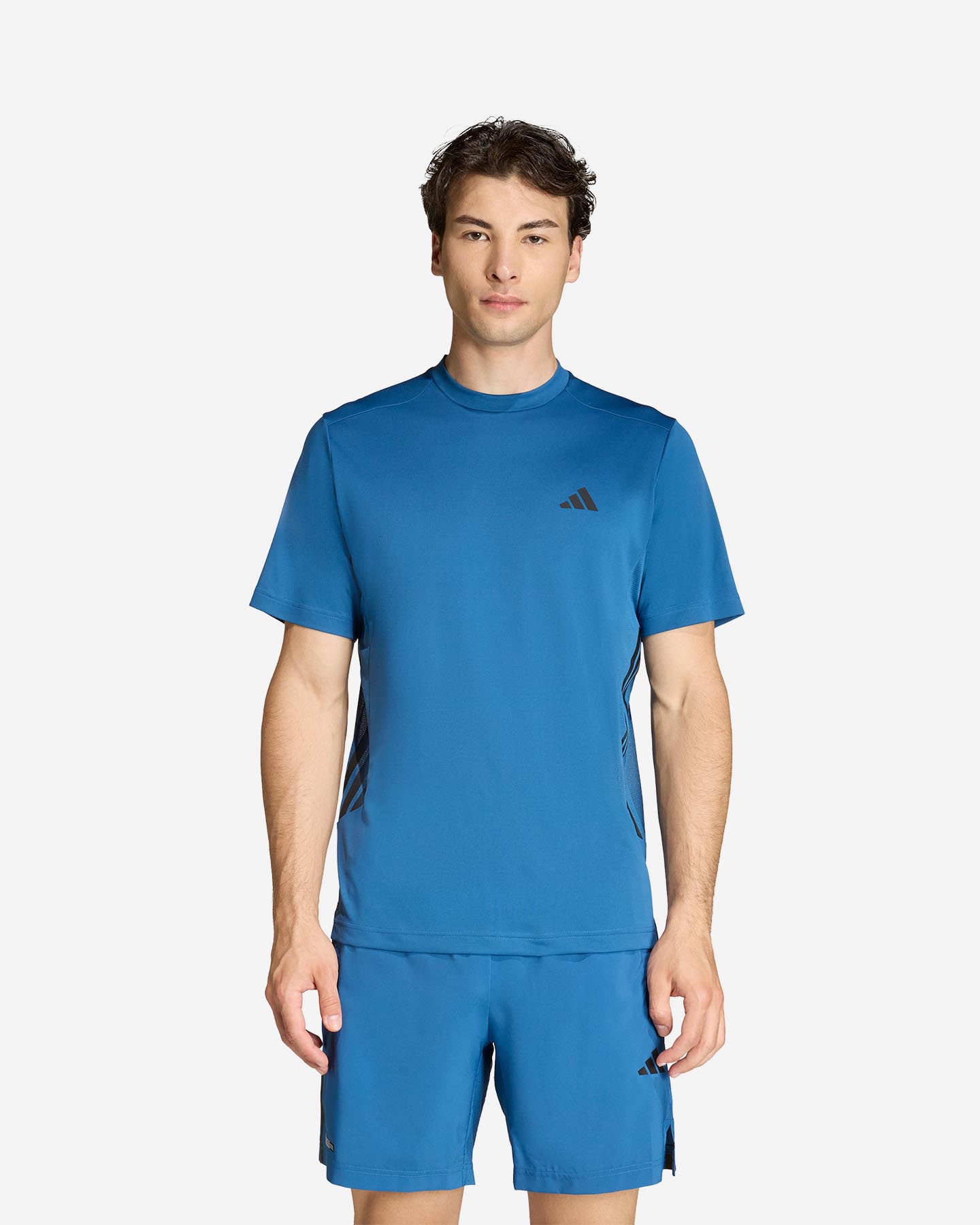 T-shirt training ADIDAS TECH ESSENTIALS 3STRIPES M - Blu - 1 | Cisalfa Sport