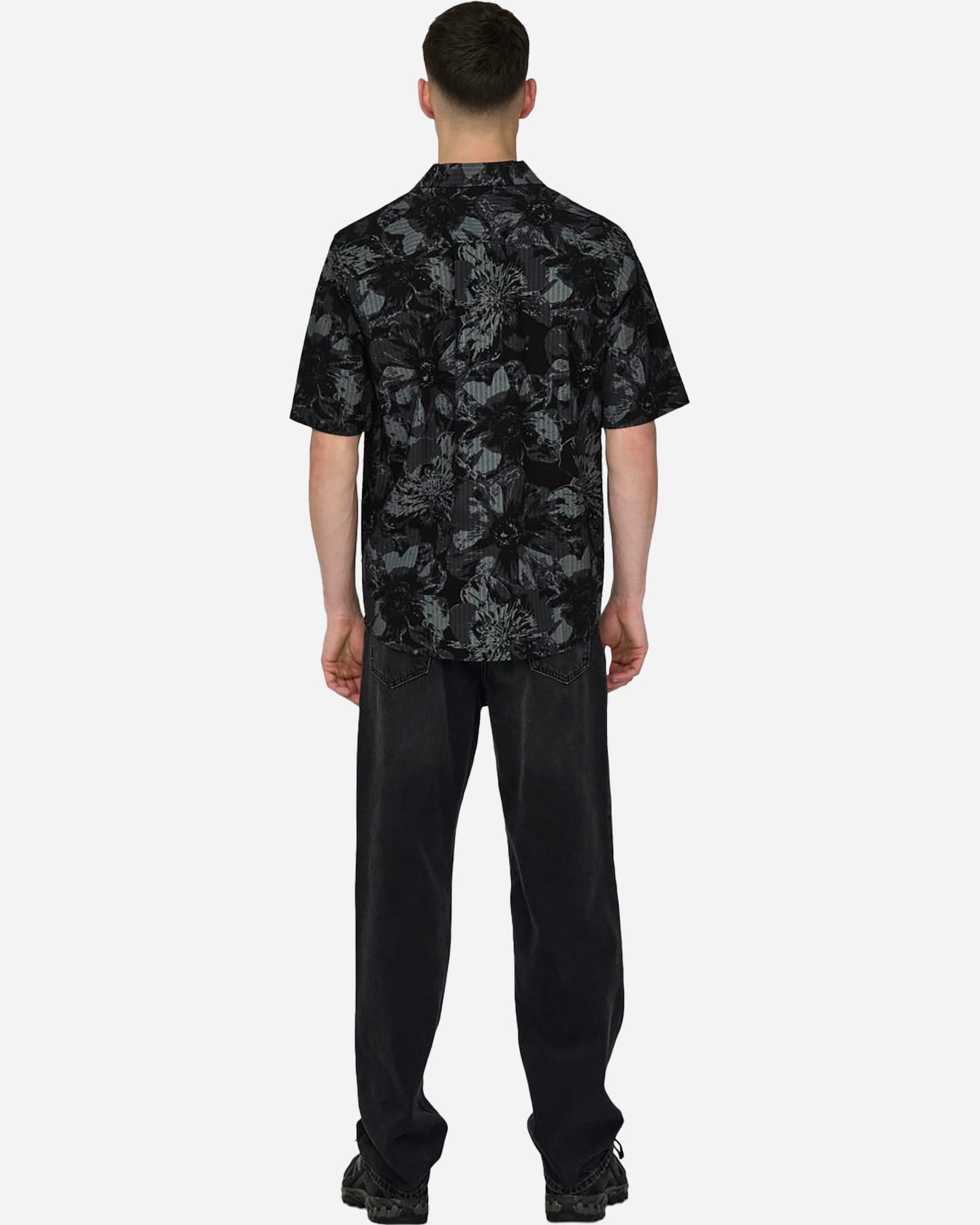 Camicia ONLY & SONS NICOLAI SEERSUCKER M - Nero - 4 | Cisalfa Sport