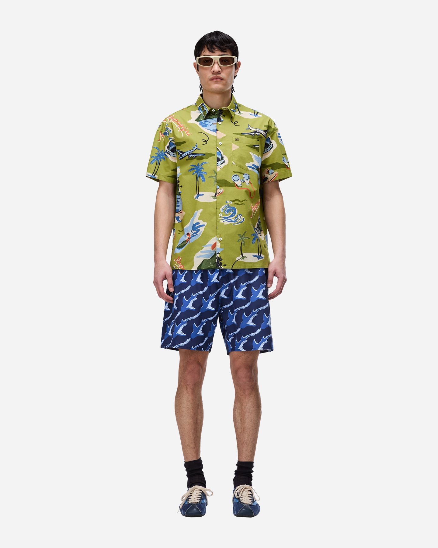 Camicia NAPAPIJRI ELIOR ALL OVER PRINTED M - Verde - 4 | Cisalfa Sport