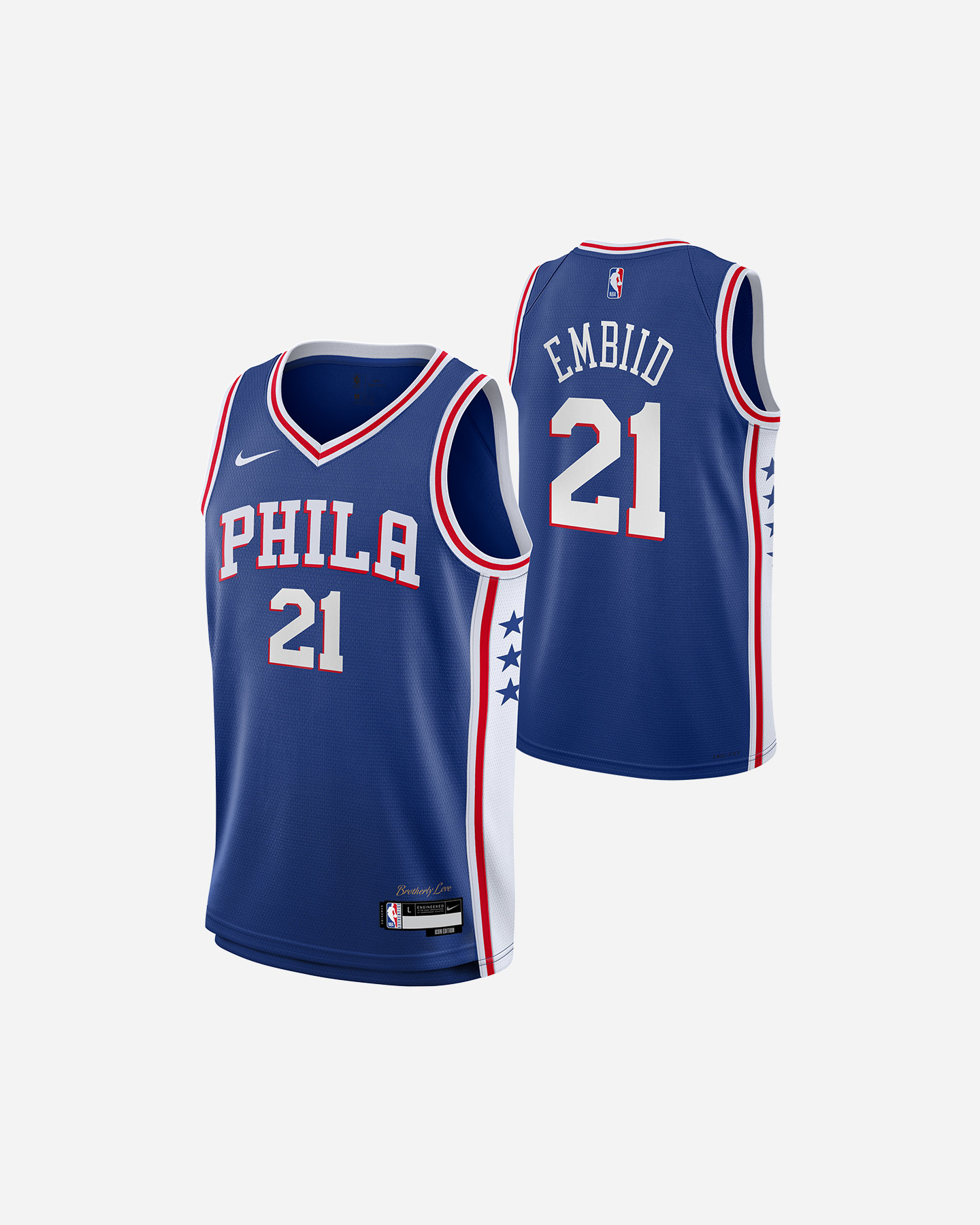 Canotta basket NIKE PHILADELPHIA 76E EMBIID JR - Blu - 2 | Cisalfa Sport