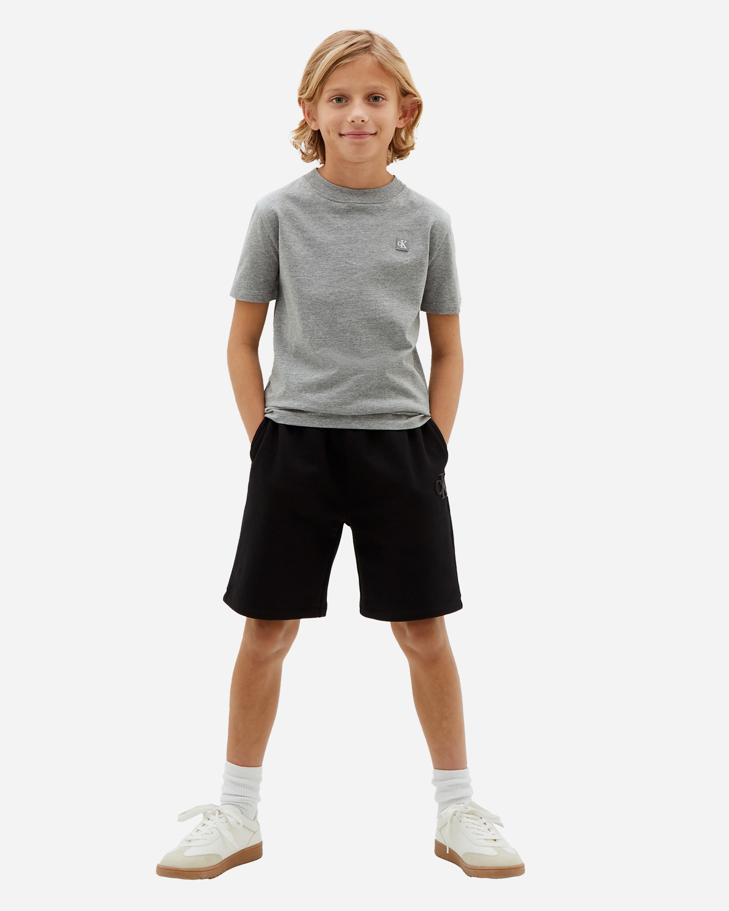 T-shirt CALVIN KLEIN JEANS MINI BADGE JR - Grigio - 2 | Cisalfa Sport